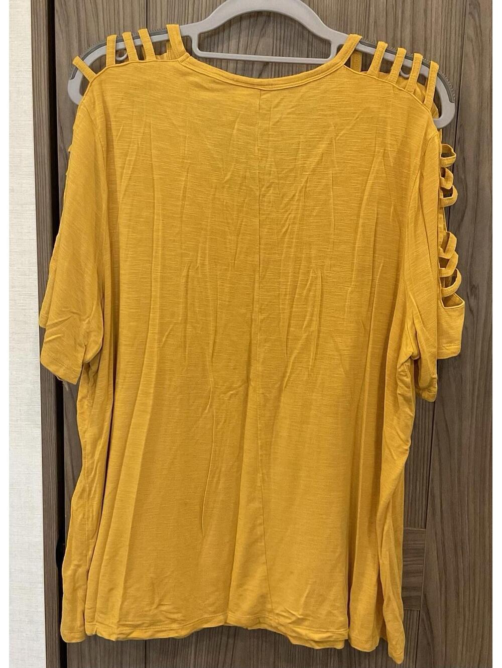 Cato Womens Strappy Cold Shoulder V Neck Tee size 18/20W - Picture 2 of 8